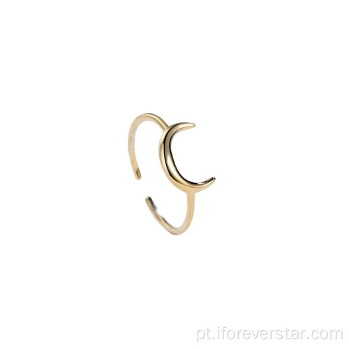 Coração em forma de metal prata anel de ouro jóias